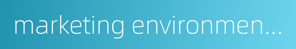 marketing environment analysis的同义词