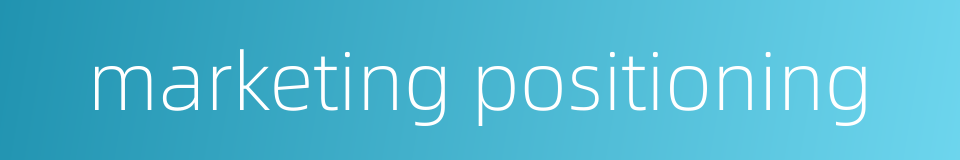 marketing positioning的同义词
