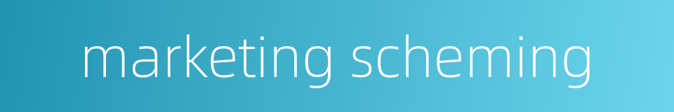 marketing scheming的同义词