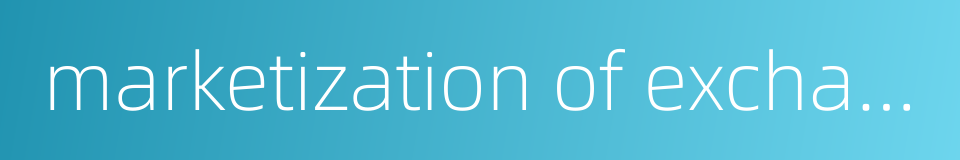 marketization of exchange rate的同义词