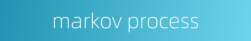 markov process的同义词