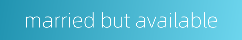 married but available的同义词