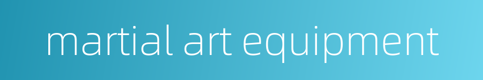 martial art equipment的同义词