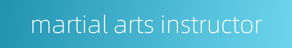martial arts instructor的同义词