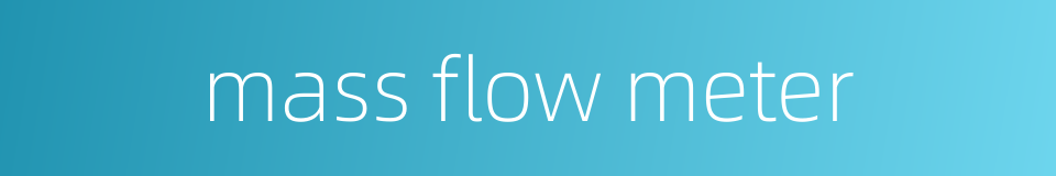 mass flow meter的同义词