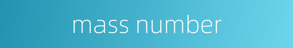 mass number的同义词