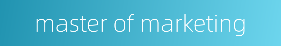master of marketing的同义词