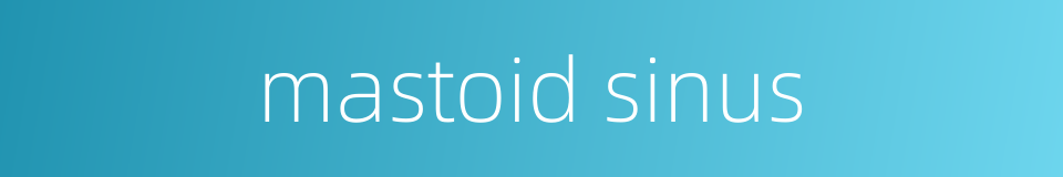 mastoid sinus的同义词