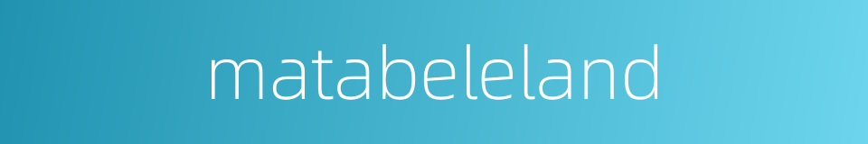 matabeleland的同义词