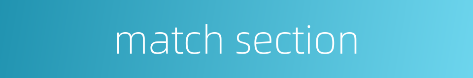 match section的同义词