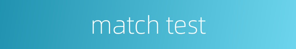 match test的同义词