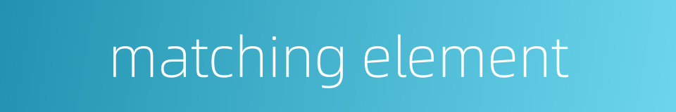 matching element的同义词