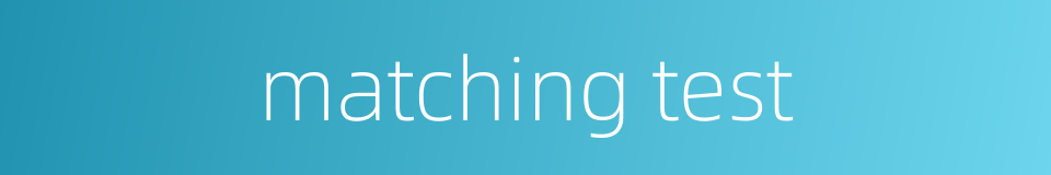 matching test的同义词