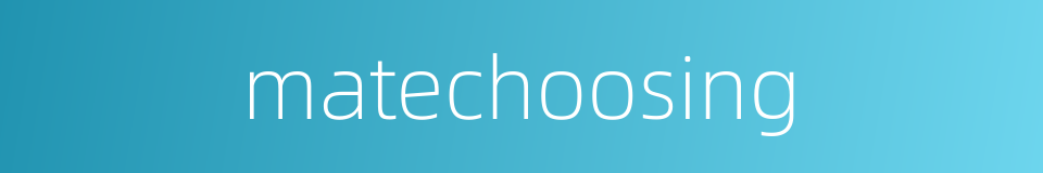matechoosing的同义词