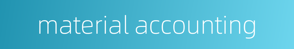 material accounting的同义词