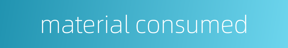 material consumed的同义词