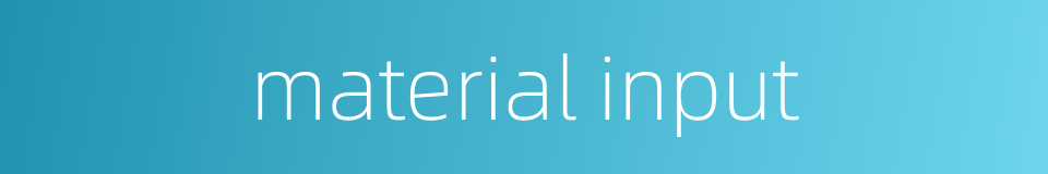 material input的同义词