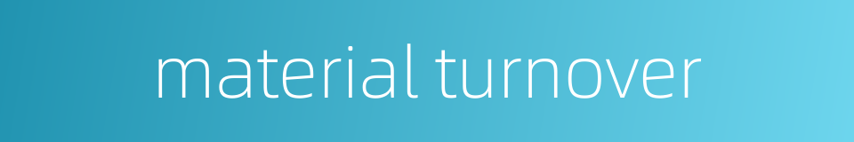 material turnover的同义词