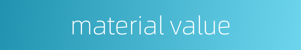 material value的同义词