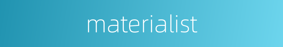 materialist的同义词