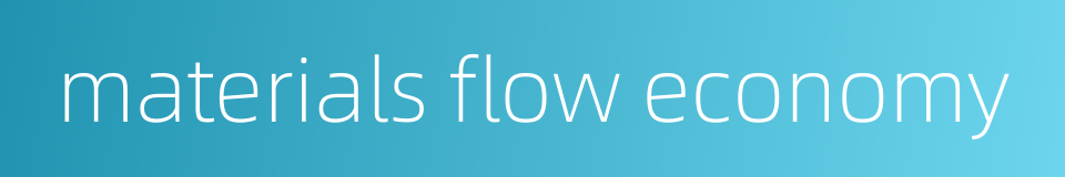 materials flow economy的同义词