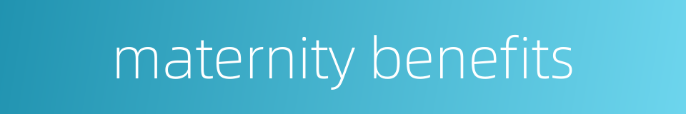 maternity benefits的同义词