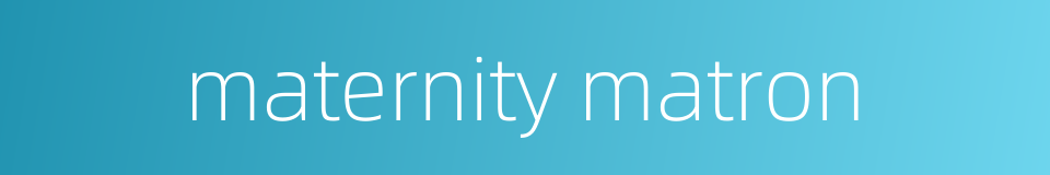 maternity matron的同义词