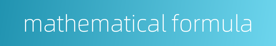 mathematical formula的同义词
