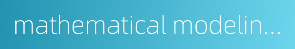mathematical modeling and mathematical experiment的同义词