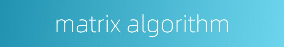 matrix algorithm的同义词