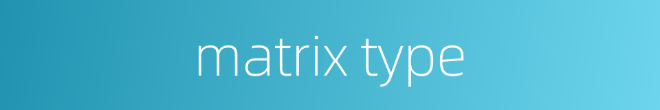 matrix type的同义词
