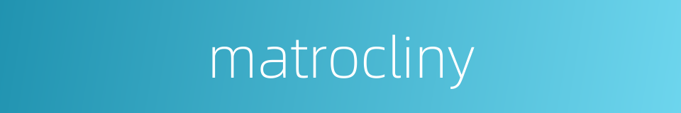 matrocliny的同义词