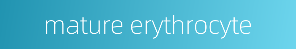 mature erythrocyte的同义词