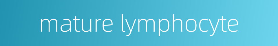 mature lymphocyte的同义词