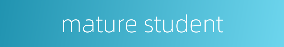 mature student的同义词
