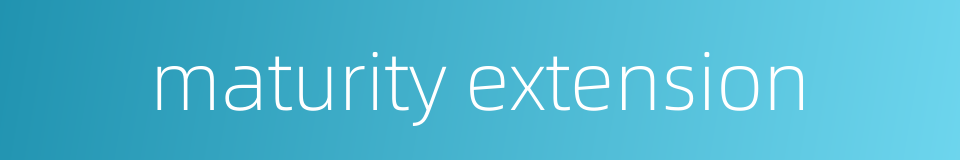 maturity extension的同义词