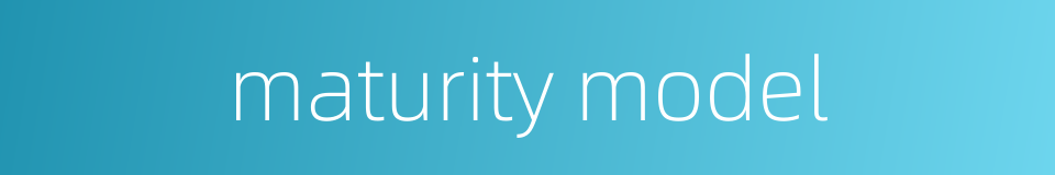 maturity model的同义词