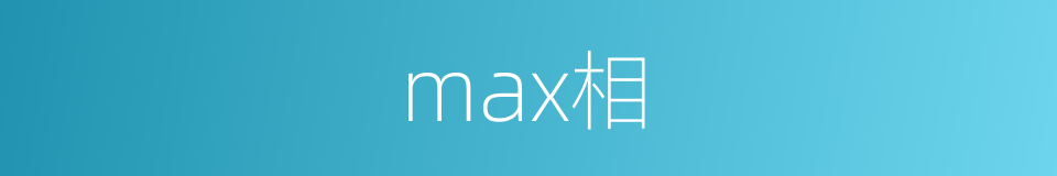 max相的意思