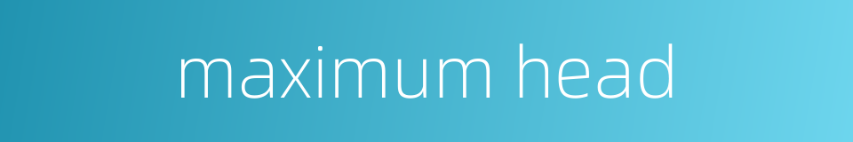 maximum head的同义词