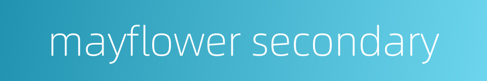 mayflower secondary的同义词