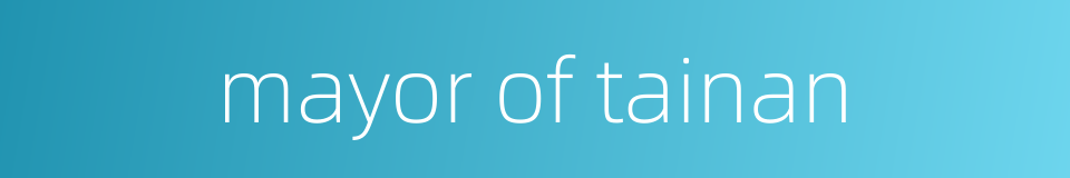 mayor of tainan的同义词