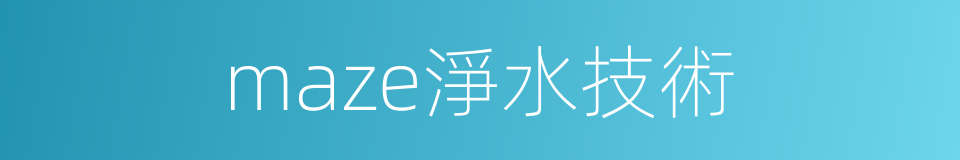 maze淨水技術的同義詞