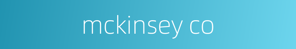 mckinsey co的同义词