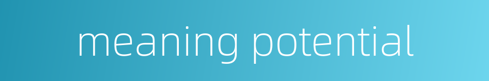 meaning potential的同义词