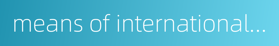 means of international payment的同义词