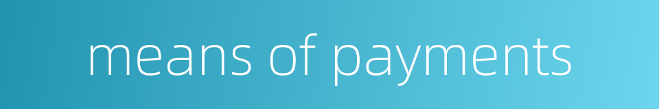 means of payments的同义词