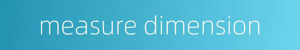 measure dimension的同义词
