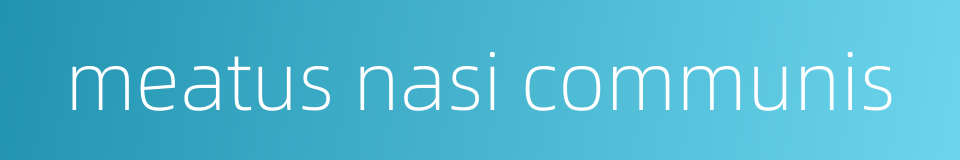 meatus nasi communis的同义词