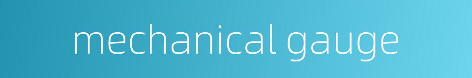 mechanical gauge的同义词