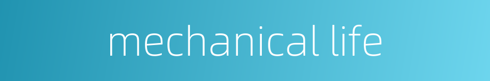 mechanical life的同义词